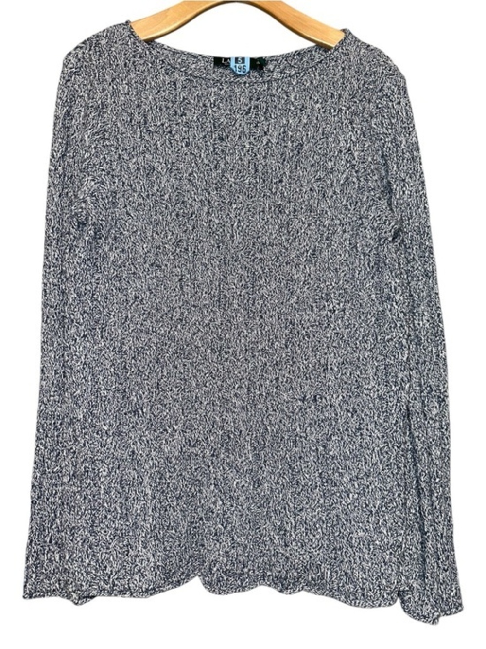Lauren Ralph Lauren Women’s Size XL Blue White Marled Cable Knit Sweater